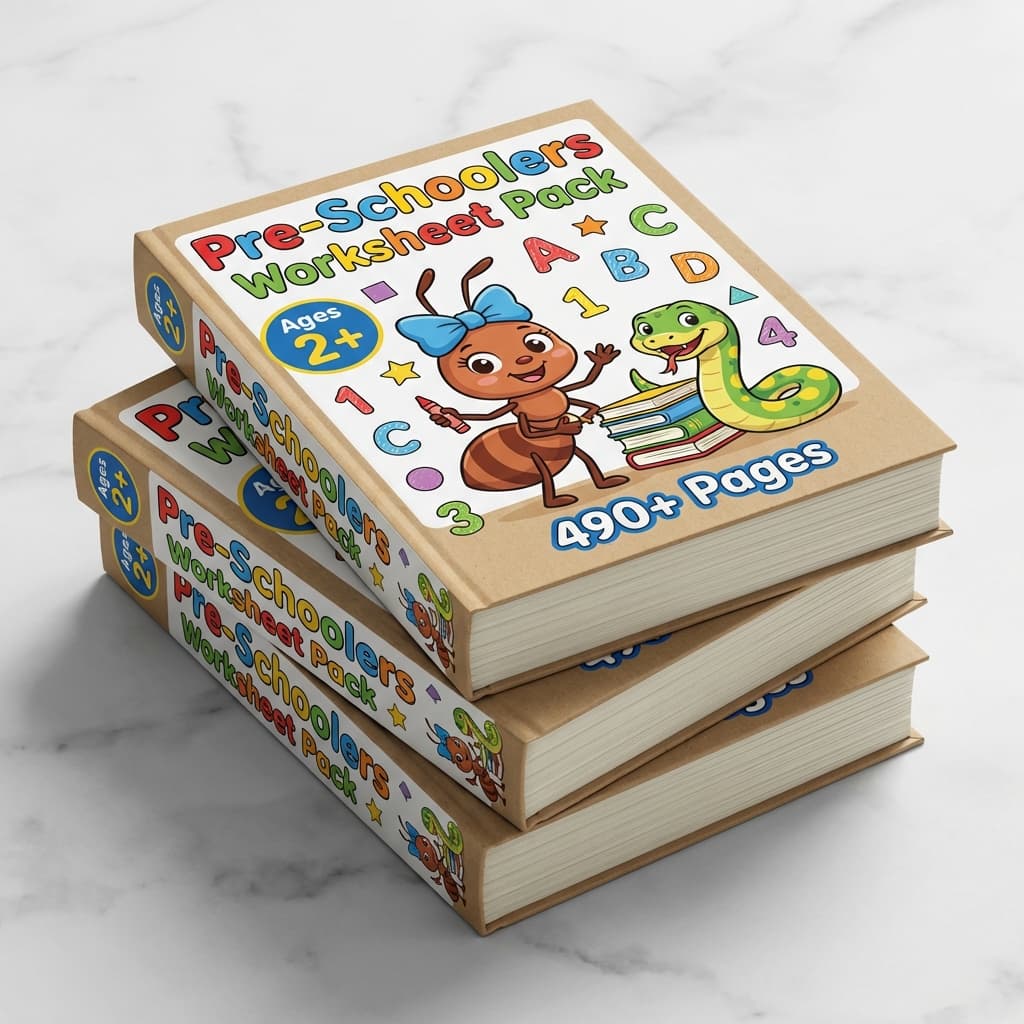 Stack of all 20 weekly worksheet packs