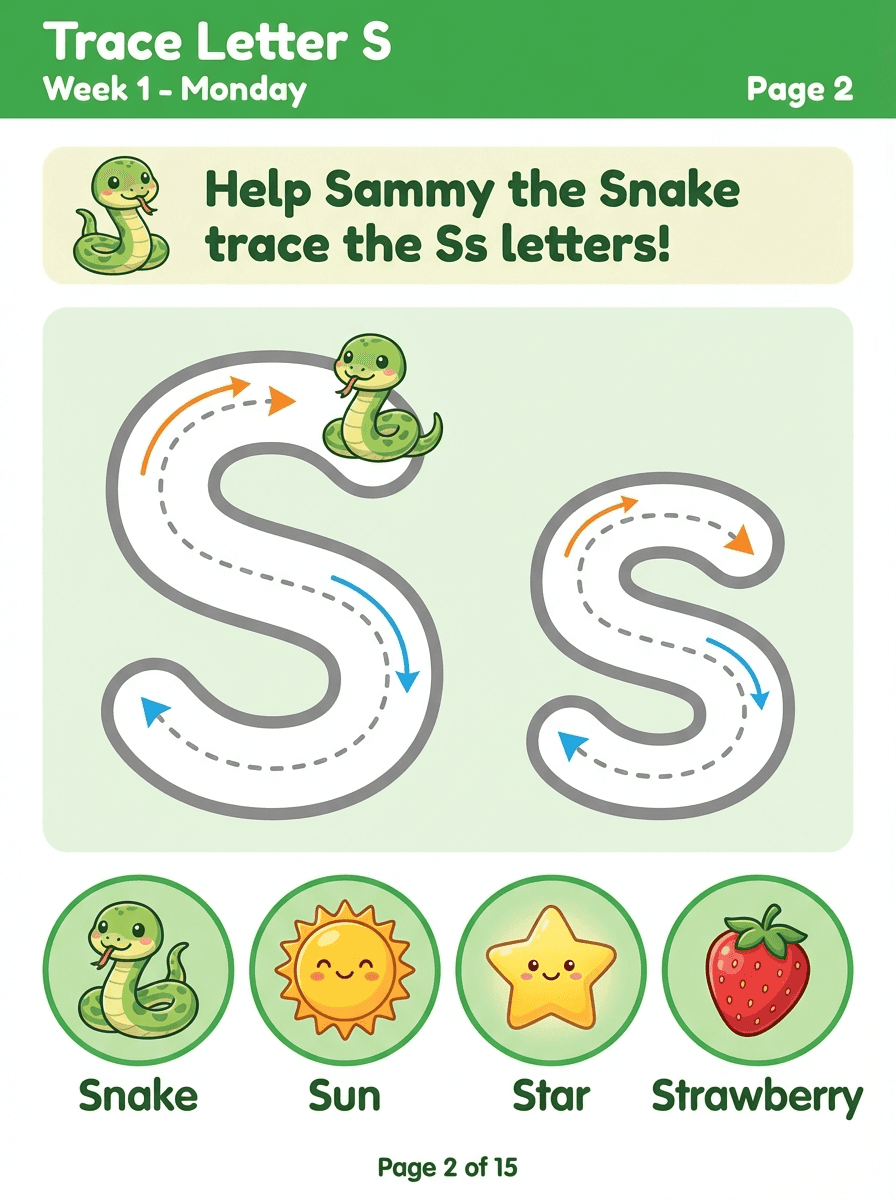 Letter tracing worksheet
